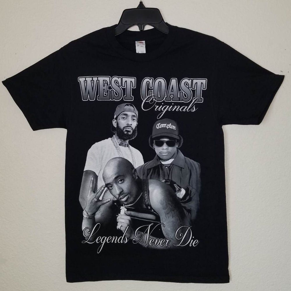 "West Coast Legends Never Die" Unisex Silkscreen T-Shirt – Small–3XL